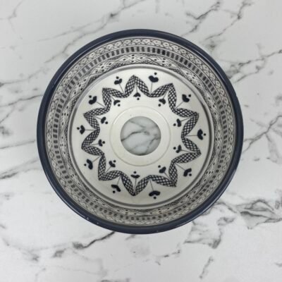 Alternative view of Authentic Amazigh Design Basin – Elegant Gray Bathroom Vanity Sink