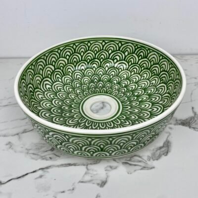 Alternative view of Moroccon Ceramic Green Basin – Elegant  Bathroom Vanity Sink - Handcrafted Sink