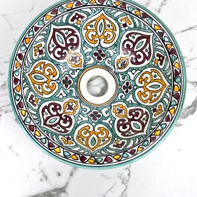 Alternative view of Moorish Hand-Painted Sink - Handcrafted Bathroom Vanity Sink