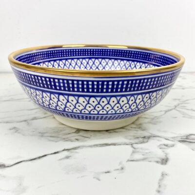 Alternative view of Handmade Blue Ceramic Sink With Gold Edge 14k – Bathroom Vanity Centerpiece Basin