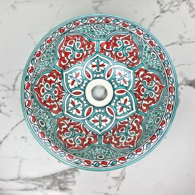 Alternative view of Customizable Modern Ceramic Basin | Handmade Moroccan Farmhouse Vanity Sink.