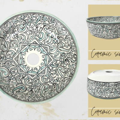 Hand-Painted Moroccan Decorative Sink - Bathroom Basin